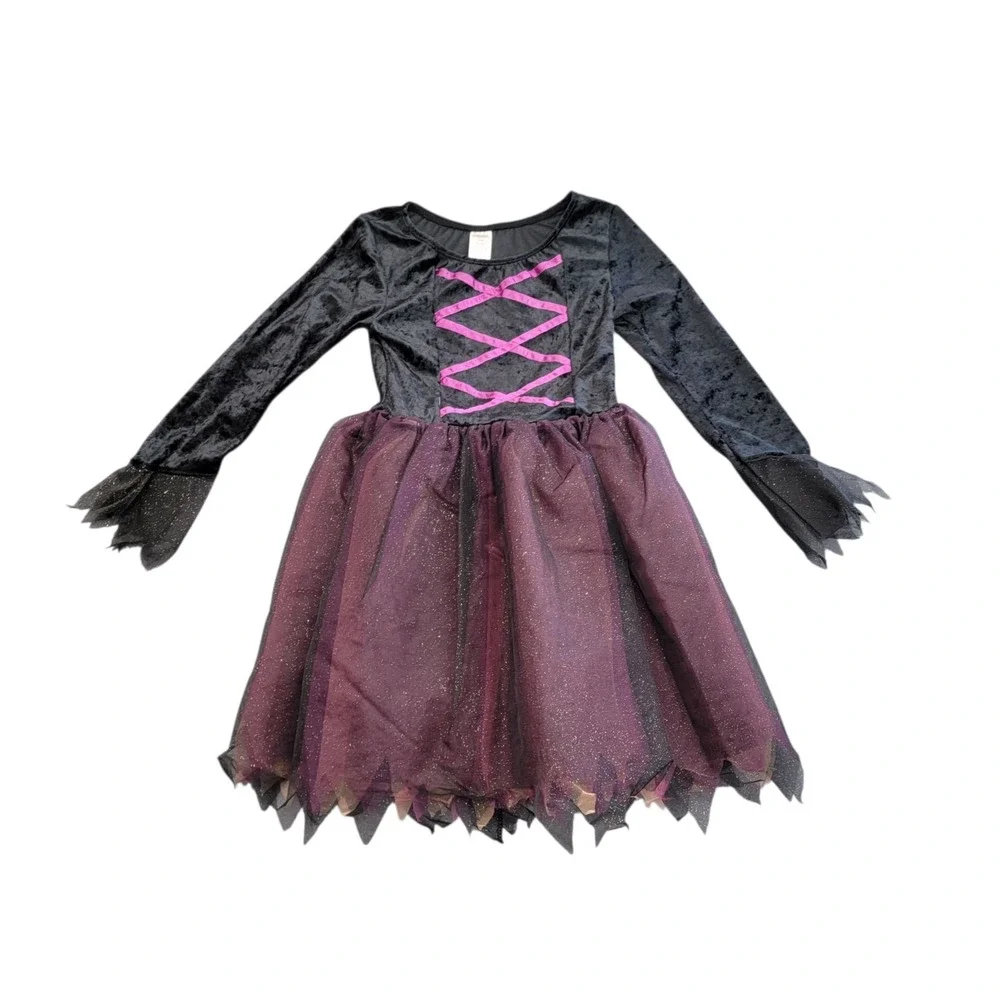 Gymboree 2006‎ Fairy Tale Good Witch Costume Dress Hat Girls 7-8 Black Purple
